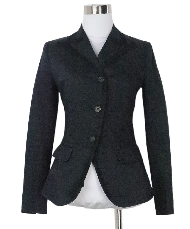 Prada Navy & Black Cotton Blazer sz 2