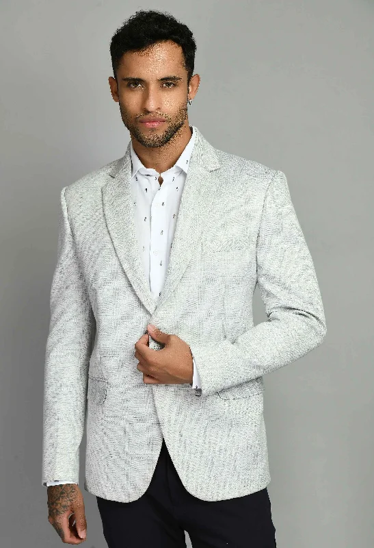 Premium Notched Lapel White Blazer