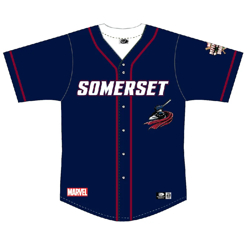 Somerset Patriots Marvel's Defenders of the Diamond Adult Lifestyle Fan Jersey