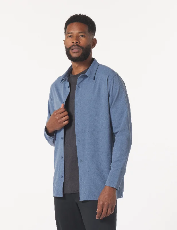 Zephyr Long Sleeve Shirt: Washed Blue