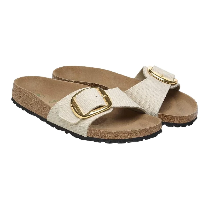 Adjustable Strap Women's Sandals with a Padded Heel in Pink for a Custom FitBig Buckle Rivet Sandal In Eggshell Adjustable Strap Women's Sandals with a Padded Heel in Pink for a Custom FitBig Buckle Rivet Sandal In Eggshell