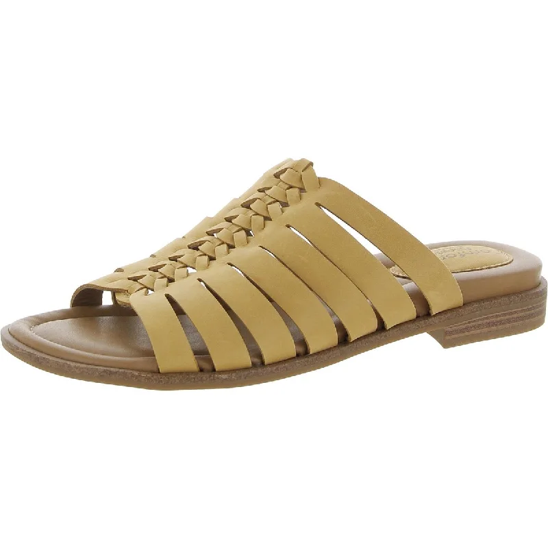 Women's Sandals with a Wedge Heel and a Tassel Detail in Orange for a Trendy LookWomen's Sandals with a Wedge Heel and a Tassel Detail in Orange for a Trendy LookComfortiva Womens Dasya Leather Slip-On Slide Sandals