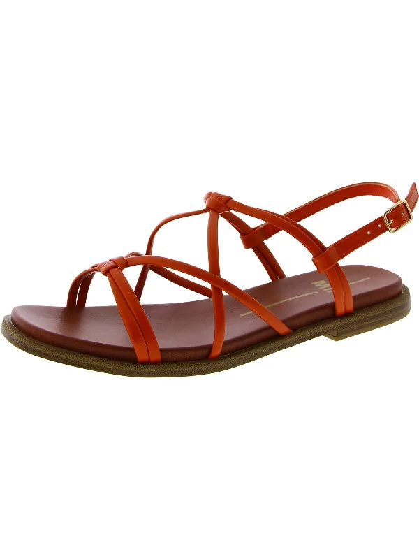 Women's Ankle - Strap Sandals with a Block Heel in Red for a Sophisticated StyleDAPHINE Womens Strappy Flat Strappy Sandals