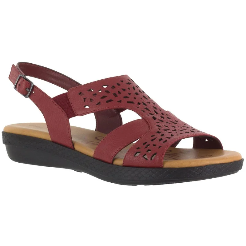 Shock - Absorbing Women's Sandals with a Soft Insole in Black for Active LifestylesEasy Street Womens Bolt Faux Leather Laser Cut Slingback Sandals Shock - Absorbing Women's Sandals with a Soft Insole in Black for Active LifestylesEasy Street Womens Bolt Faux Leather Laser Cut Slingback Sandals