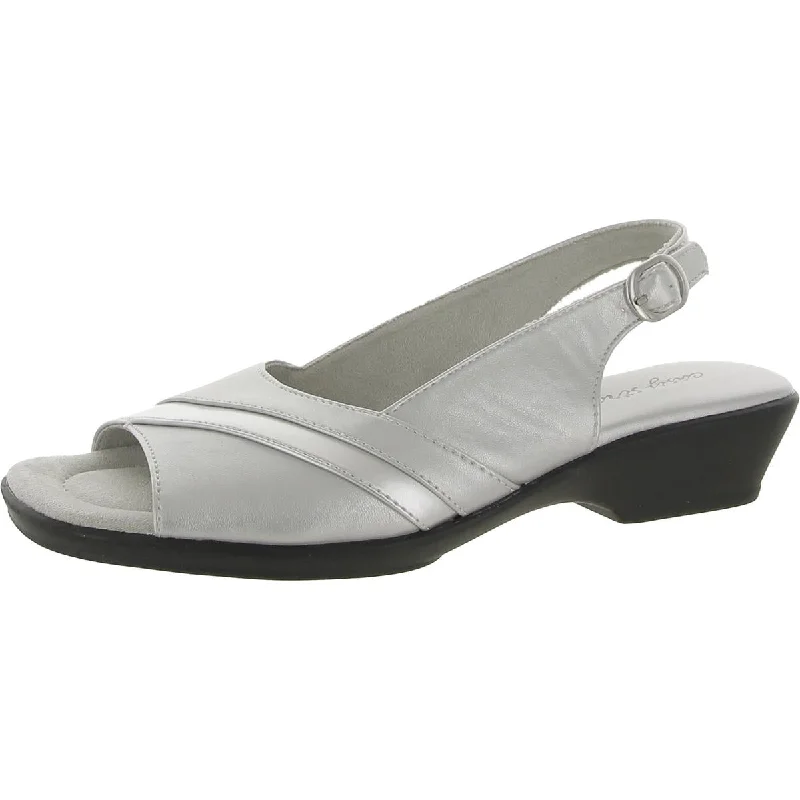 Women's Sandals with a Glitter - Coated Strap in Gold for a Sparkly Summer OutfitEasy Street Womens Faux Leather Open Toe Slingback Sandals Women's Sandals with a Glitter - Coated Strap in Gold for a Sparkly Summer OutfitEasy Street Womens Faux Leather Open Toe Slingback Sandals