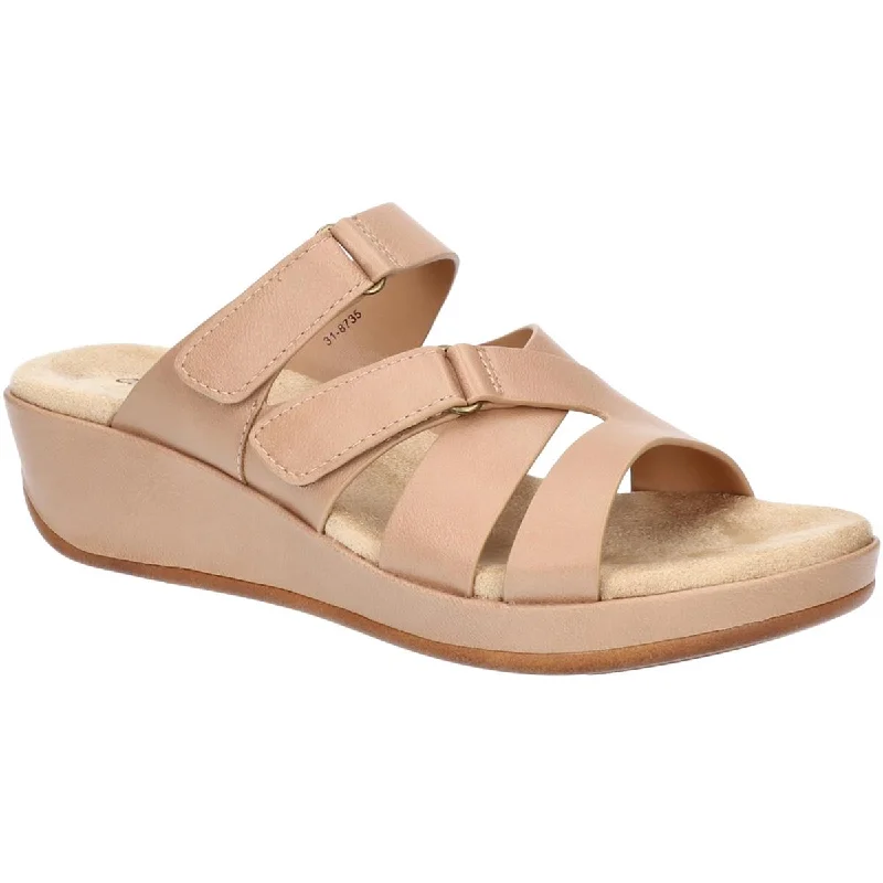 Women's Rhinestone - Embellished Open - Toe Sandals in Silver for a Glamorous Party LookEasy Street Womens Koda Faux Leather Strappy Slide Sandals Women's Rhinestone - Embellished Open - Toe Sandals in Silver for a Glamorous Party LookEasy Street Womens Koda Faux Leather Strappy Slide Sandals