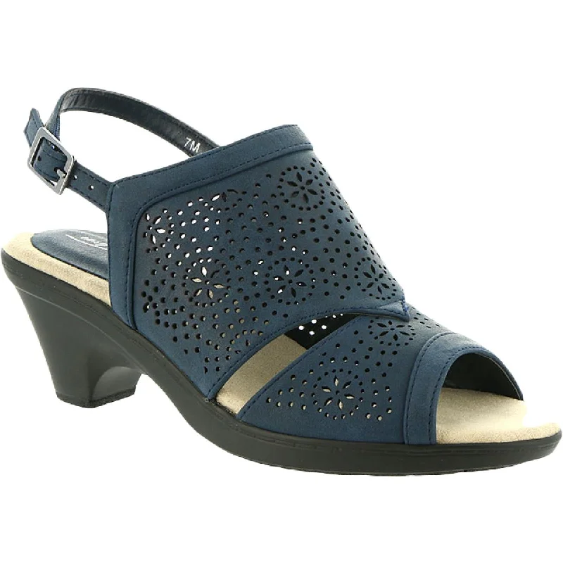 Anti - Slip Women's Sandals with a Grooved Sole in Green for Outdoor AdventuresEasy Street Womens Linda Faux Leather Comfort Heel Sandals Anti - Slip Women's Sandals with a Grooved Sole in Green for Outdoor AdventuresEasy Street Womens Linda Faux Leather Comfort Heel Sandals