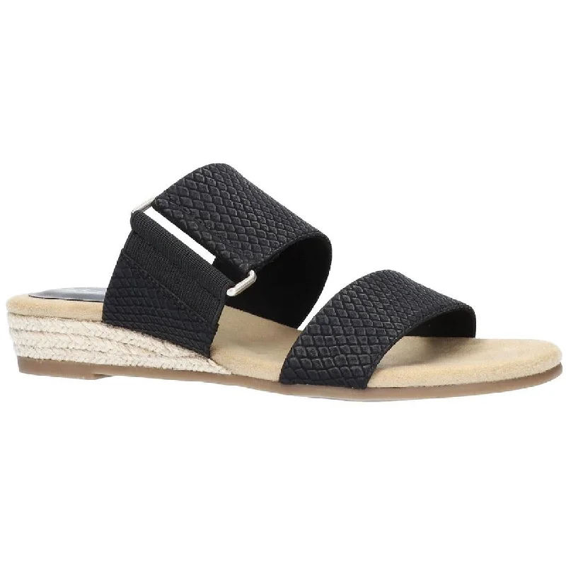 Women's Flat Slide Sandals with a Memory Foam Insole in White for All - Day ComfortEasy Street Womens Olympia Casual Summer Strap Sandals Women's Flat Slide Sandals with a Memory Foam Insole in White for All - Day ComfortEasy Street Womens Olympia Casual Summer Strap Sandals