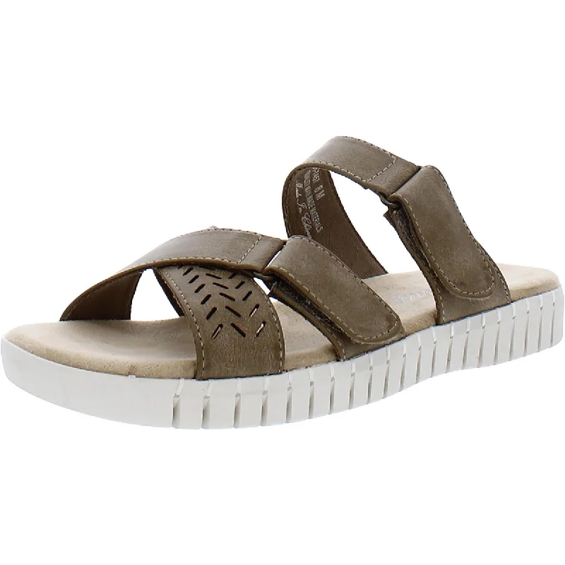 Women's Cork - Soled Espadrille Sandals with a Rope - Trimmed Upper in Navy for a Summer VibeEasy Street Womens Patricia Slip On Flat Slide Sandals Women's Cork - Soled Espadrille Sandals with a Rope - Trimmed Upper in Navy for a Summer VibeEasy Street Womens Patricia Slip On Flat Slide Sandals