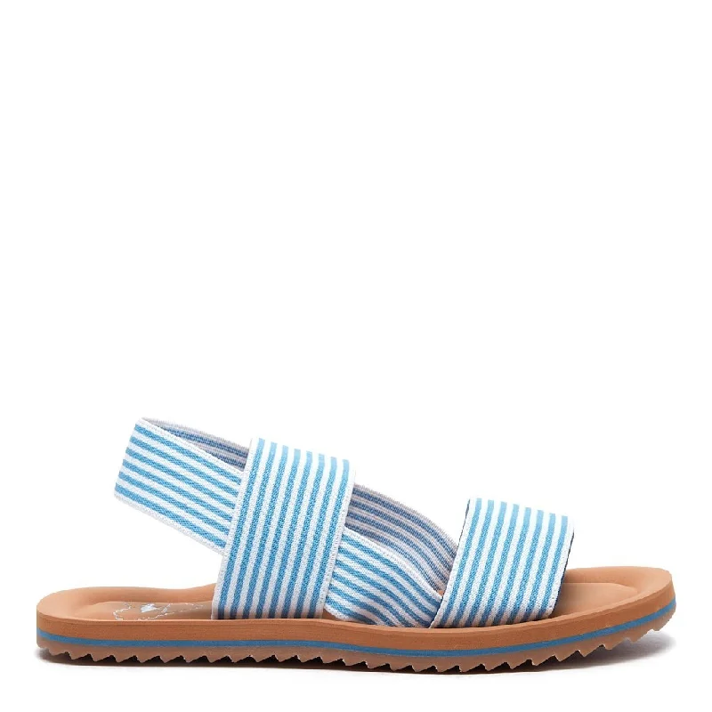 Women's Rhinestone - Embellished Open - Toe Sandals in Silver for a Glamorous Party LookEllen Blue Stripe Sandal Women's Rhinestone - Embellished Open - Toe Sandals in Silver for a Glamorous Party LookEllen Blue Stripe Sandal