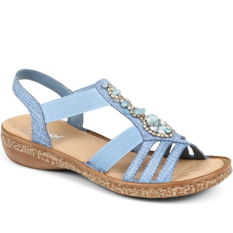 Women's Leather - Strapped Sandals with a Braided Detail in Brown for a Rustic AppealEmbellished Sandals - RKR37538 / 323 729 Women's Leather - Strapped Sandals with a Braided Detail in Brown for a Rustic AppealEmbellished Sandals - RKR37538 / 323 729