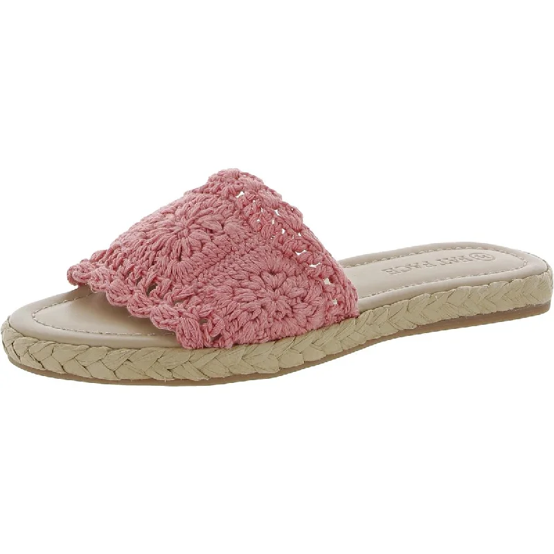 Women's Sandals with a Floral - Printed Upper in Pink for a Feminine Spring LookFatFace Womens Cate Crochet Slip On Slide Sandals Women's Sandals with a Floral - Printed Upper in Pink for a Feminine Spring LookFatFace Womens Cate Crochet Slip On Slide Sandals