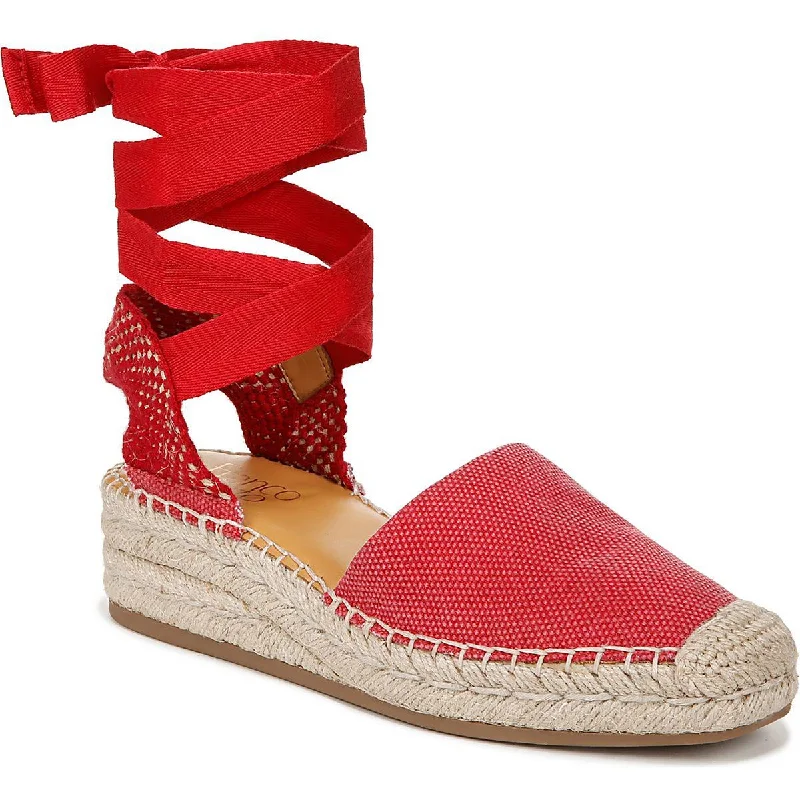Women's Ankle - Strap Sandals with a Block Heel in Red for a Sophisticated StyleFranco Sarto Womens Britney Canvas Espadrilles