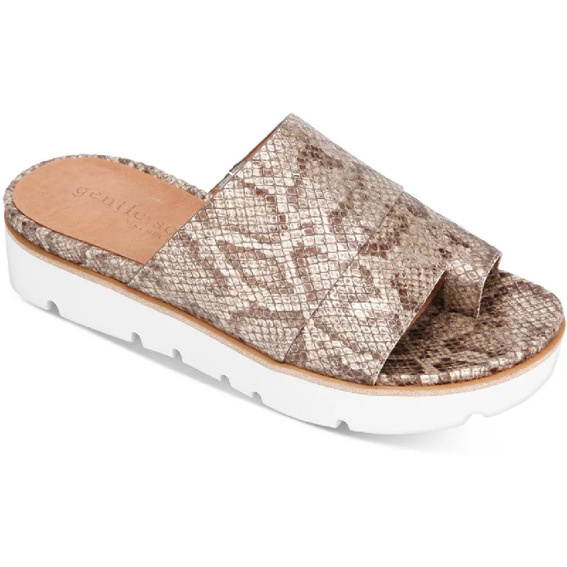 Women's Flat Slide Sandals with a Memory Foam Insole in White for All - Day ComfortGentle Souls by Kenneth Cole Womens Lavern Leather Slip On Flatform Sandals Women's Flat Slide Sandals with a Memory Foam Insole in White for All - Day ComfortGentle Souls by Kenneth Cole Womens Lavern Leather Slip On Flatform Sandals