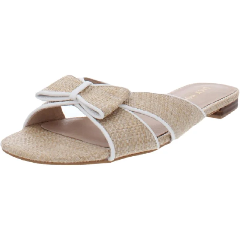Waterproof Women's Rubber Beach Sandals with Arch Support in Blue for Water ActivitiesGigi Womens Bow Open Toe Slide Sandals
