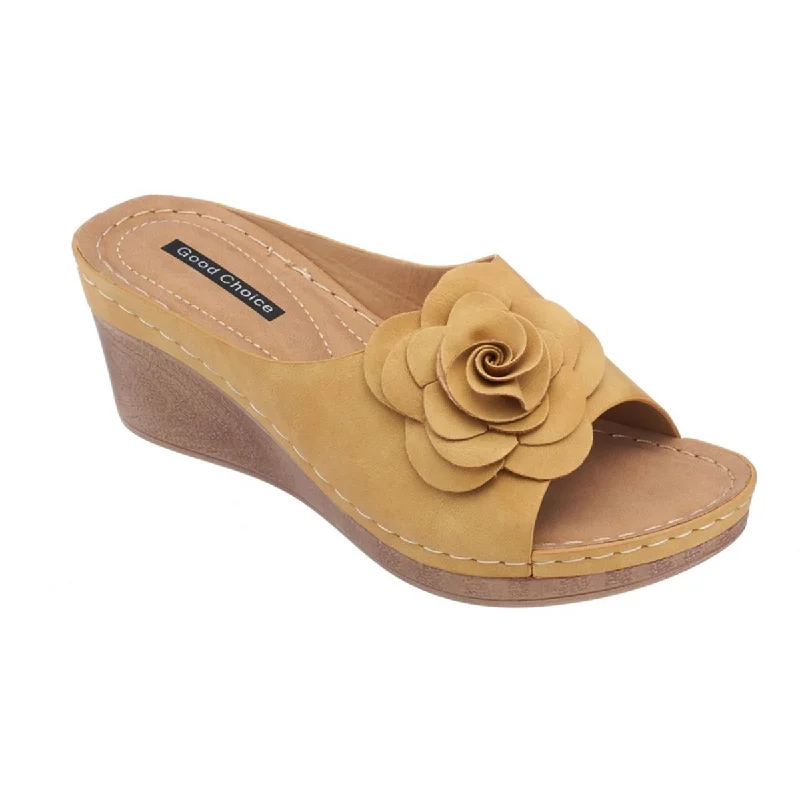 Anti - Slip Women's Sandals with a Grooved Sole in Green for Outdoor AdventuresGood Choice Womens Tokyo Faux Leather Floral Wedge Sandals Anti - Slip Women's Sandals with a Grooved Sole in Green for Outdoor AdventuresGood Choice Womens Tokyo Faux Leather Floral Wedge Sandals