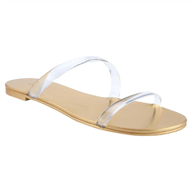 Women's Rhinestone - Embellished Open - Toe Sandals in Silver for a Glamorous Party LookGuess Womens Nericea Metallic Slip On Slide Sandals Women's Rhinestone - Embellished Open - Toe Sandals in Silver for a Glamorous Party LookGuess Womens Nericea Metallic Slip On Slide Sandals