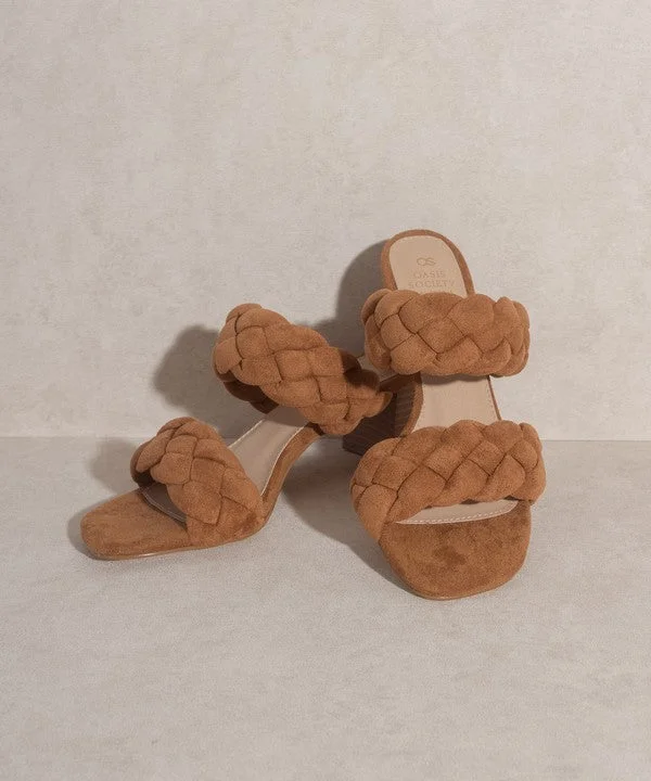 Women's Sandals with a Glitter - Coated Strap in Gold for a Sparkly Summer OutfitHeaven Society - Casual Braided Heeled Sandals For women Women's Sandals with a Glitter - Coated Strap in Gold for a Sparkly Summer OutfitHeaven Society - Casual Braided Heeled Sandals For women