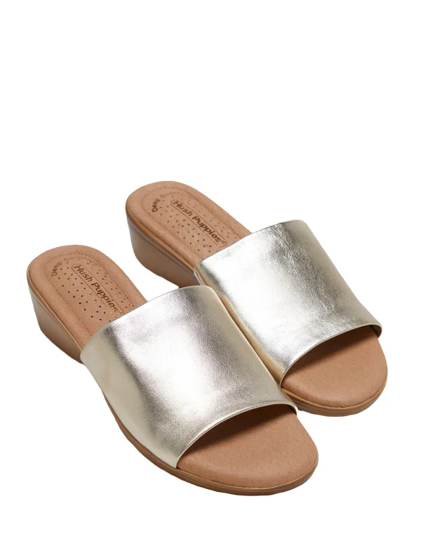 Shock - Absorbing Women's Sandals with a Soft Insole in Black for Active LifestylesHush Puppies Womens Coco Slip On Leather Champagne Sandals Shock - Absorbing Women's Sandals with a Soft Insole in Black for Active LifestylesHush Puppies Womens Coco Slip On Leather Champagne Sandals
