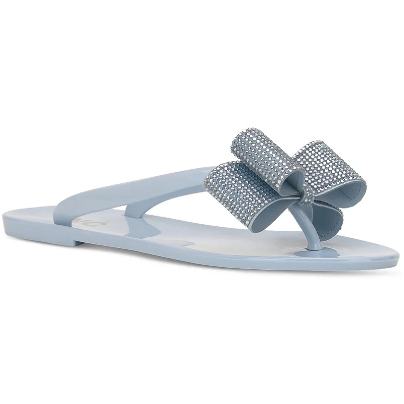 Women's Flat Slide Sandals with a Memory Foam Insole in White for All - Day ComfortINC Womens Madena Embellished Round Toe Flip-Flops Women's Flat Slide Sandals with a Memory Foam Insole in White for All - Day ComfortINC Womens Madena Embellished Round Toe Flip-Flops