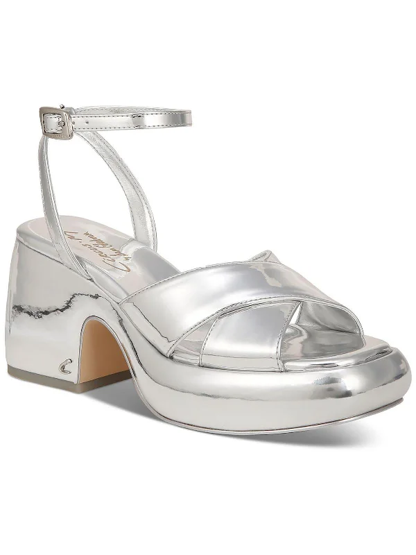 Orthopedic Women's Sandals with Arch Support in Gray for Foot HealthISADORA Womens Ankle strap Buckle Block Heel