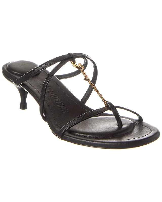 Women's Ankle - Strap Sandals with a Block Heel in Red for a Sophisticated StyleJacquemus Pralu Basses Leather Sandal Women's Ankle - Strap Sandals with a Block Heel in Red for a Sophisticated StyleJacquemus Pralu Basses Leather Sandal