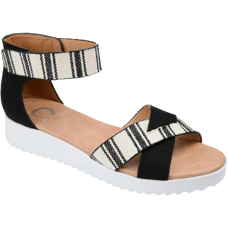 Women's Flat Slide Sandals with a Memory Foam Insole in White for All - Day ComfortJournee Collection Womens Java Strappy Slide On Wedge Sandals Women's Flat Slide Sandals with a Memory Foam Insole in White for All - Day ComfortJournee Collection Womens Java Strappy Slide On Wedge Sandals