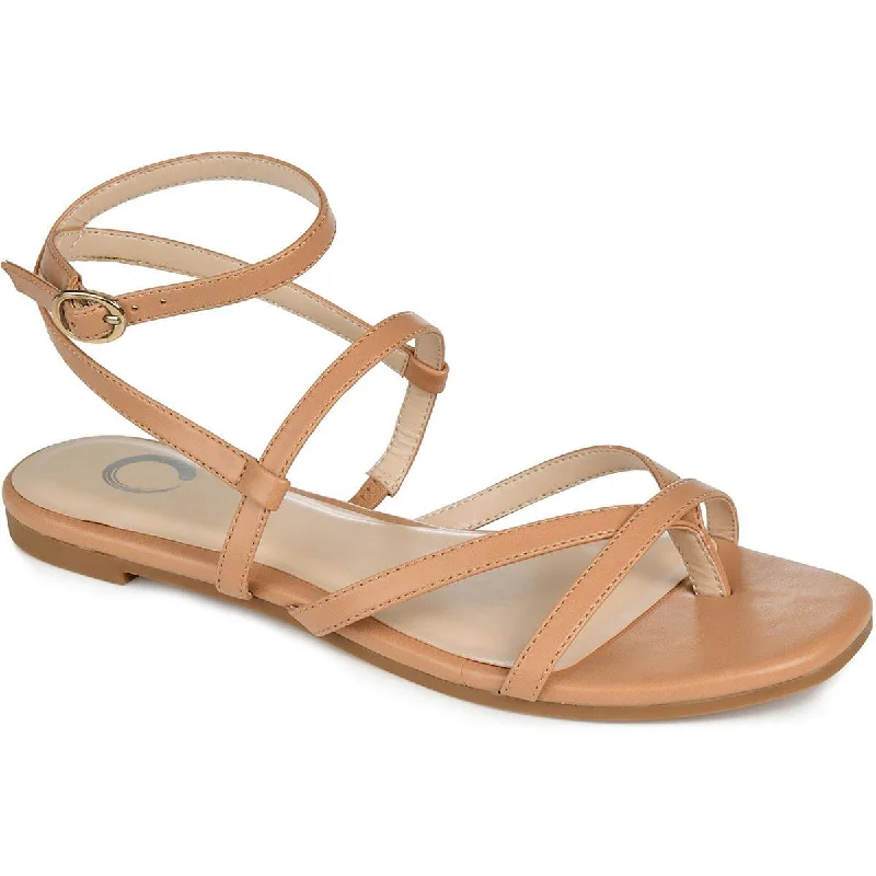 Women's Strappy Gladiator Sandals with Buckle Closures in Tan for a Boho LookJournee Collection Womens Strappy Thong Ankle Strap Women's Strappy Gladiator Sandals with Buckle Closures in Tan for a Boho LookJournee Collection Womens Strappy Thong Ankle Strap