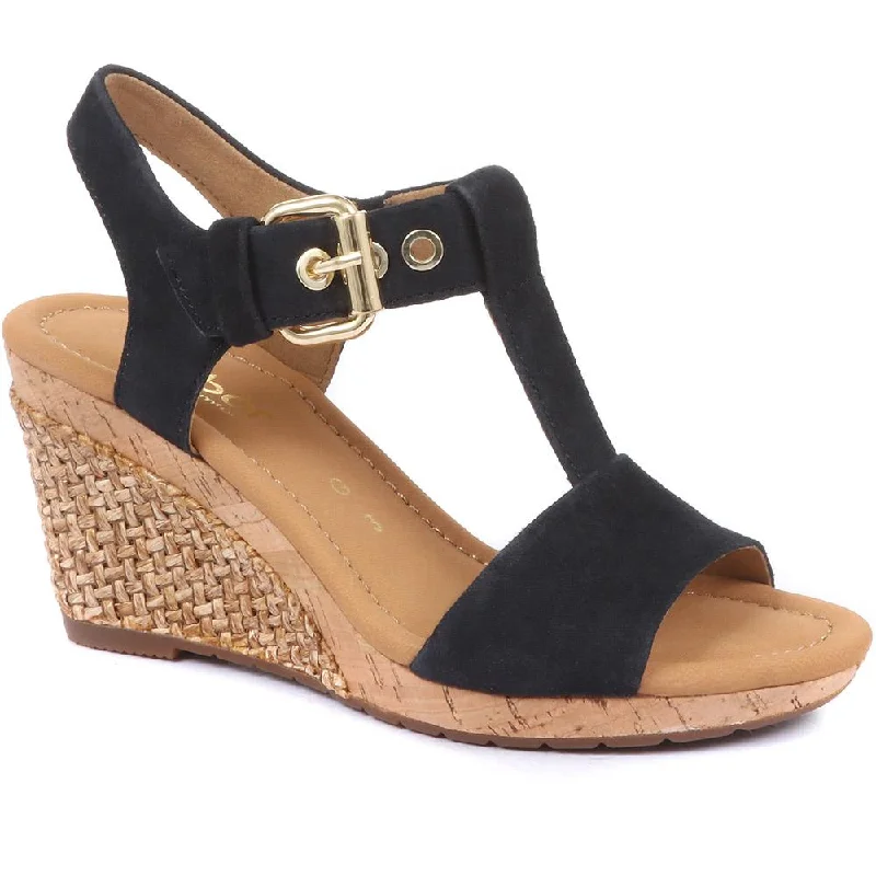 Sustainable Women's Recycled Material Sandals in Beige for Eco - Conscious ShoppersSustainable Women's Recycled Material Sandals in Beige for Eco - Conscious ShoppersKaren Wedge T-Bar Sandals - KAREN2 / null