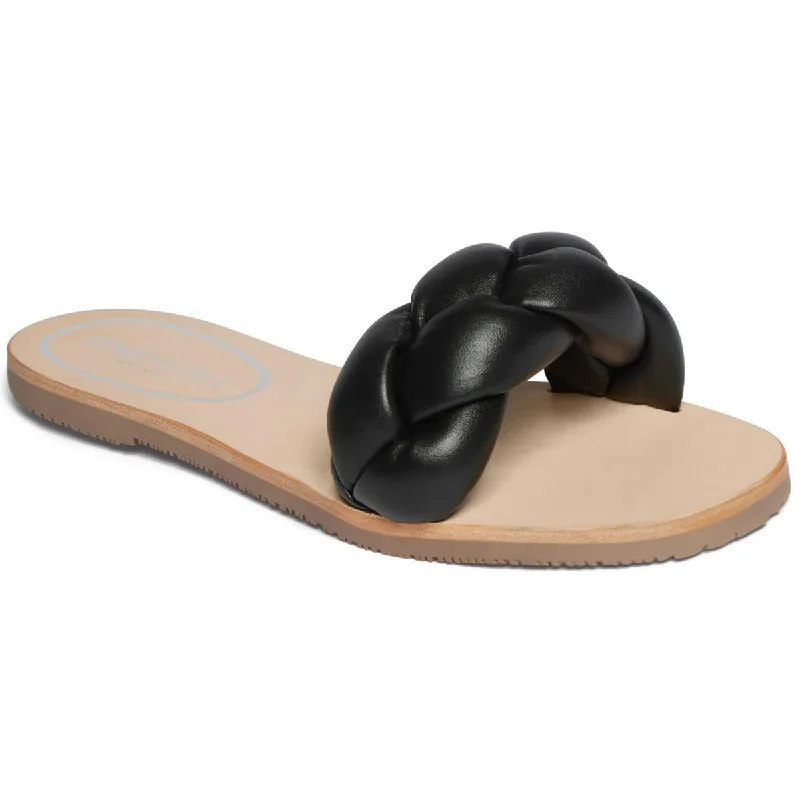 Women's Flat Slide Sandals with a Memory Foam Insole in White for All - Day ComfortKenneth Cole New York Womens NELLIE BRAID Braided Leather Slide Sandals Women's Flat Slide Sandals with a Memory Foam Insole in White for All - Day ComfortKenneth Cole New York Womens NELLIE BRAID Braided Leather Slide Sandals
