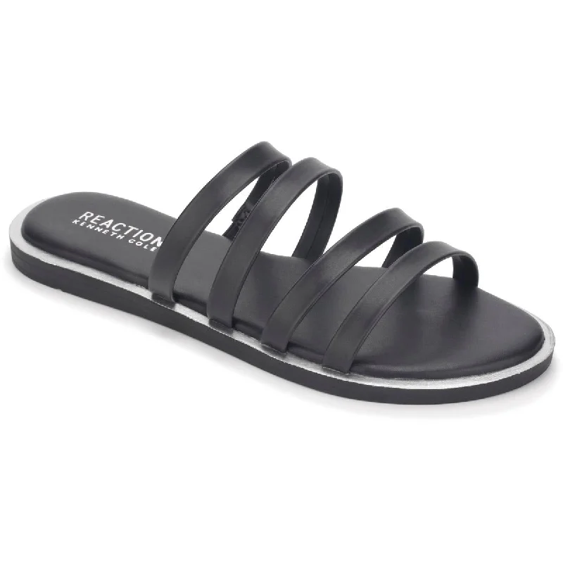 Plus Size Women's Wide - Width Platform Sandals in Black for Added Comfort and HeightKenneth Cole Reaction Womens Sloan Four Band Faux Leather Strappy Slide Sandals Plus Size Women's Wide - Width Platform Sandals in Black for Added Comfort and HeightKenneth Cole Reaction Womens Sloan Four Band Faux Leather Strappy Slide Sandals