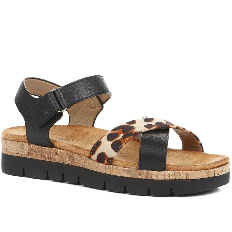 Plus Size Women's Wide - Width Platform Sandals in Black for Added Comfort and HeightLeopard Print Platform Sandals - BELBAIZH35085 / 321 675 Plus Size Women's Wide - Width Platform Sandals in Black for Added Comfort and HeightLeopard Print Platform Sandals - BELBAIZH35085 / 321 675