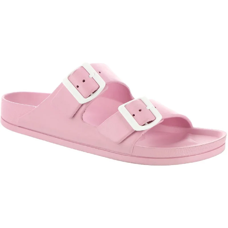Plus Size Women's Wide - Width Platform Sandals in Black for Added Comfort and HeightMia Womens Jasmin Slides Footbed Sandals Plus Size Women's Wide - Width Platform Sandals in Black for Added Comfort and HeightMia Womens Jasmin Slides Footbed Sandals