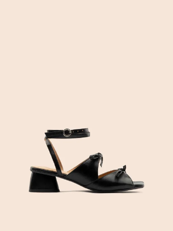 Women's Strappy Gladiator Sandals with Buckle Closures in Tan for a Boho LookMira Black Heel