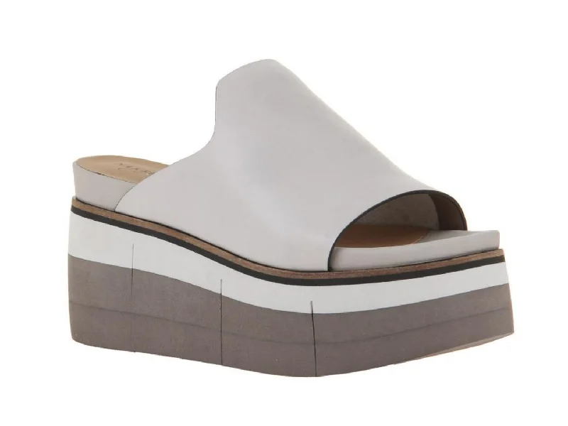 Women's Leather - Strapped Sandals with a Braided Detail in Brown for a Rustic AppealNaked Feet: Flow in Mist Heeled Sandals
