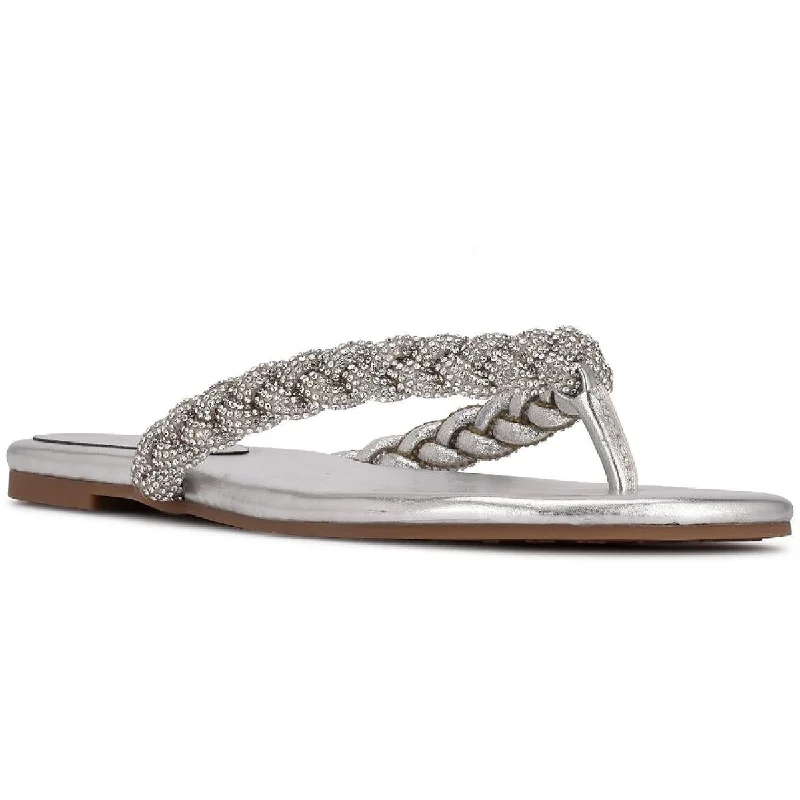 Women's Thong Sandals with a Beaded Design in Multicolor for a Beachy AestheticNine West Womens Tinee 5 Rhinestone Slip On Flip-Flops Women's Thong Sandals with a Beaded Design in Multicolor for a Beachy AestheticNine West Womens Tinee 5 Rhinestone Slip On Flip-Flops