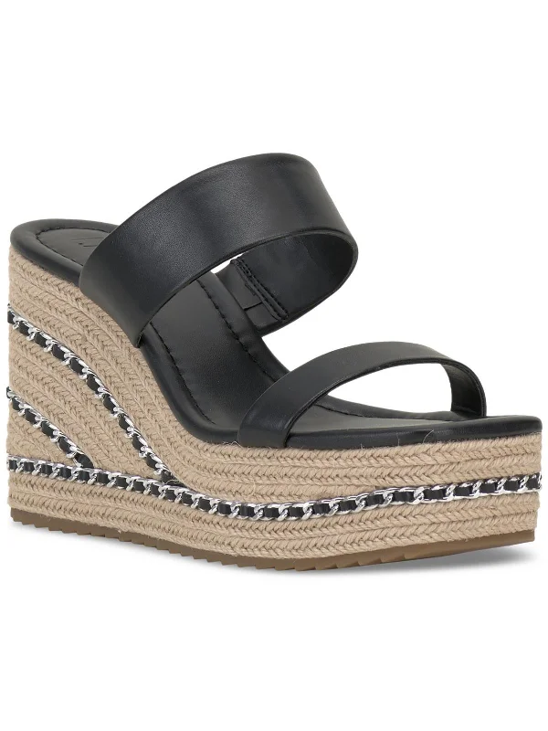 Women's Flat Slide Sandals with a Memory Foam Insole in White for All - Day ComfortNYLANA Womens Square toe Manmade Wedge Sandals Women's Flat Slide Sandals with a Memory Foam Insole in White for All - Day ComfortNYLANA Womens Square toe Manmade Wedge Sandals