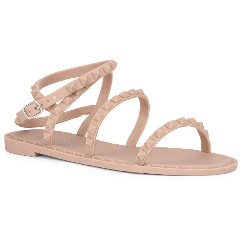 Women's Leather - Strapped Sandals with a Braided Detail in Brown for a Rustic AppealOlivia Miller Womens Studded Strappy Jelly Sandals Women's Leather - Strapped Sandals with a Braided Detail in Brown for a Rustic AppealOlivia Miller Womens Studded Strappy Jelly Sandals