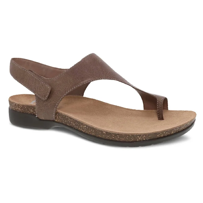 Adjustable Strap Women's Sandals with a Padded Heel in Pink for a Custom FitReece Sandal In Stone Waxy Burnished