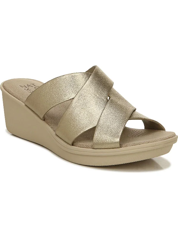 Elastic - Strap Women's Sandals with a Padded Toe in Teal for Easy On - and - OffRowena Womens Leather Slip On Wedge Sandals Elastic - Strap Women's Sandals with a Padded Toe in Teal for Easy On - and - OffRowena Womens Leather Slip On Wedge Sandals
