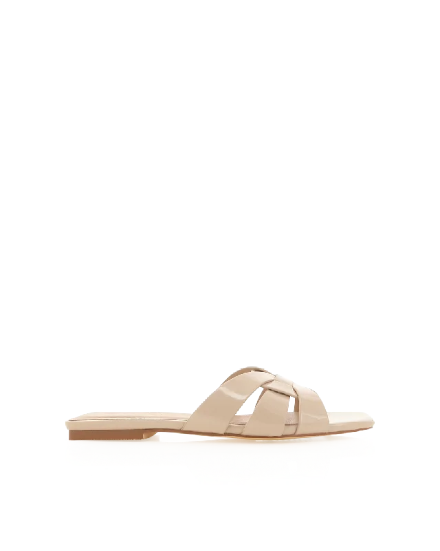 Child - Friendly Women's Sandals with a Secure Buckle in Purple for Moms on the GoRYLEY - NUDE PATENT Child - Friendly Women's Sandals with a Secure Buckle in Purple for Moms on the GoRYLEY - NUDE PATENT