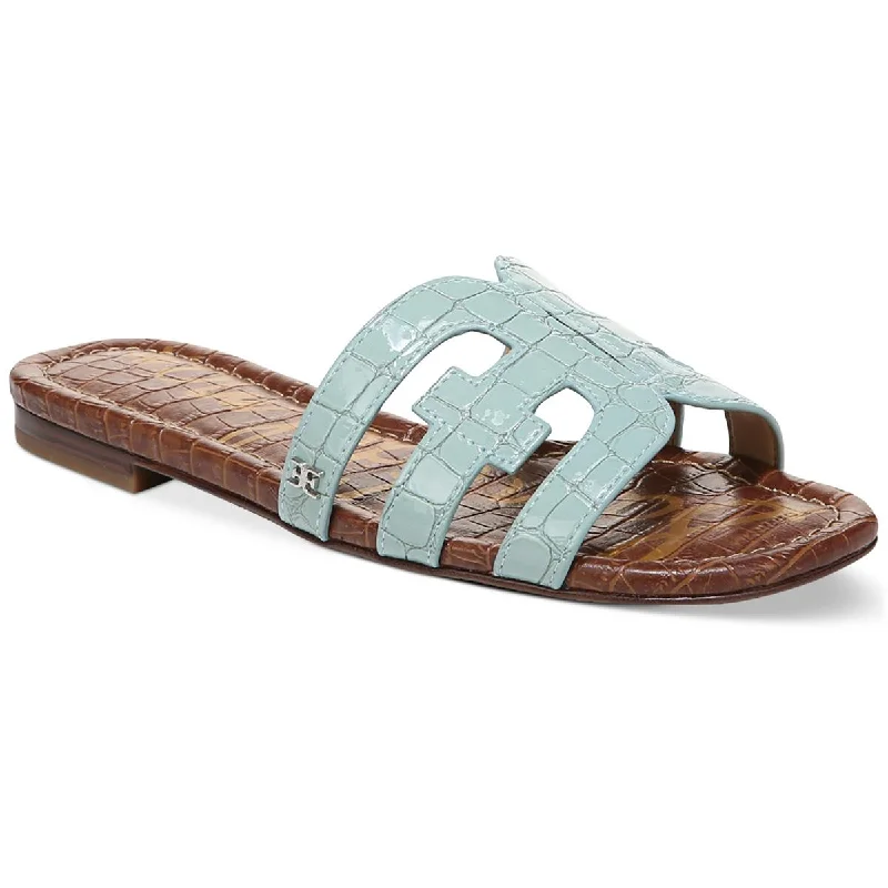 Seafoam Blue Croco Patent