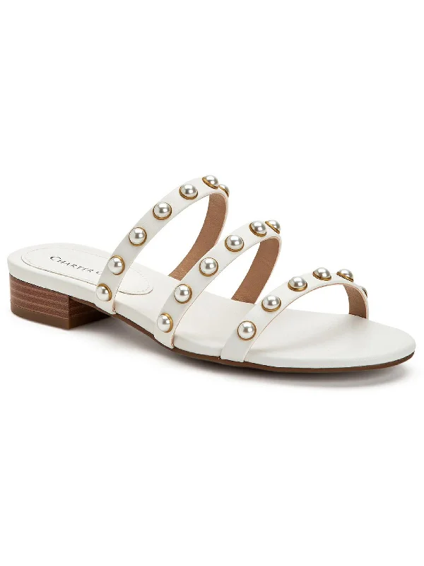 Women's Flat Slide Sandals with a Memory Foam Insole in White for All - Day ComfortSoraya Womens Faux Leather Slip On Mule Sandals Women's Flat Slide Sandals with a Memory Foam Insole in White for All - Day ComfortSoraya Womens Faux Leather Slip On Mule Sandals