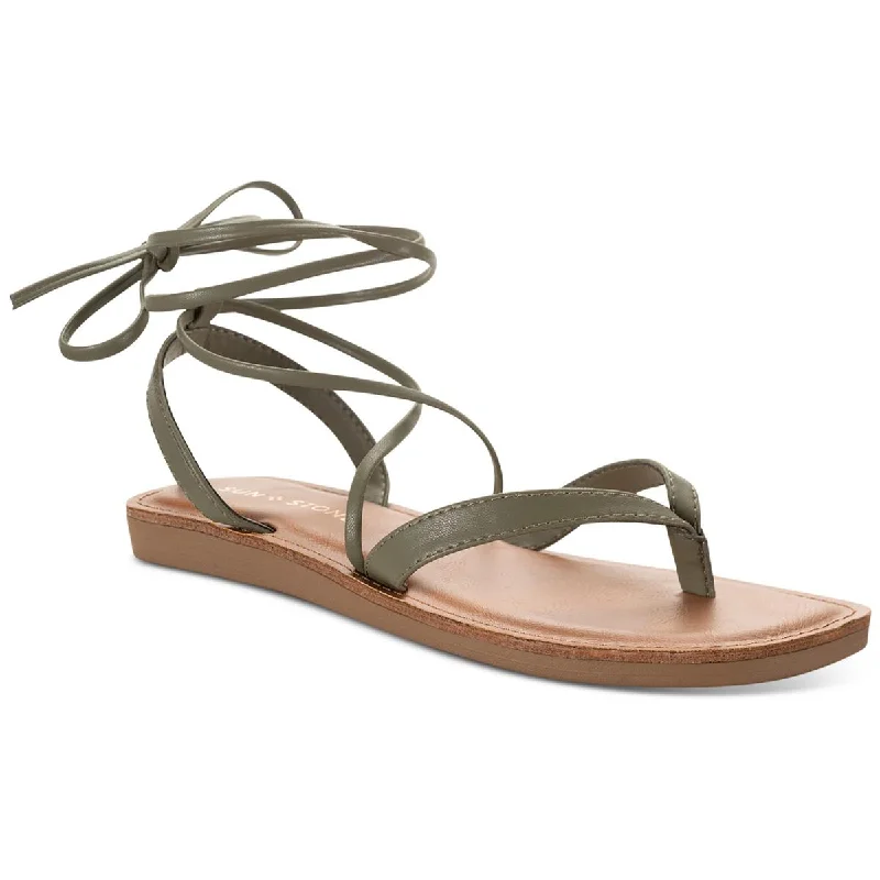 Anti - Slip Women's Sandals with a Grooved Sole in Green for Outdoor AdventuresSun + Stone Womens Maggie Thong Slip On Strappy Sandals Anti - Slip Women's Sandals with a Grooved Sole in Green for Outdoor AdventuresSun + Stone Womens Maggie Thong Slip On Strappy Sandals