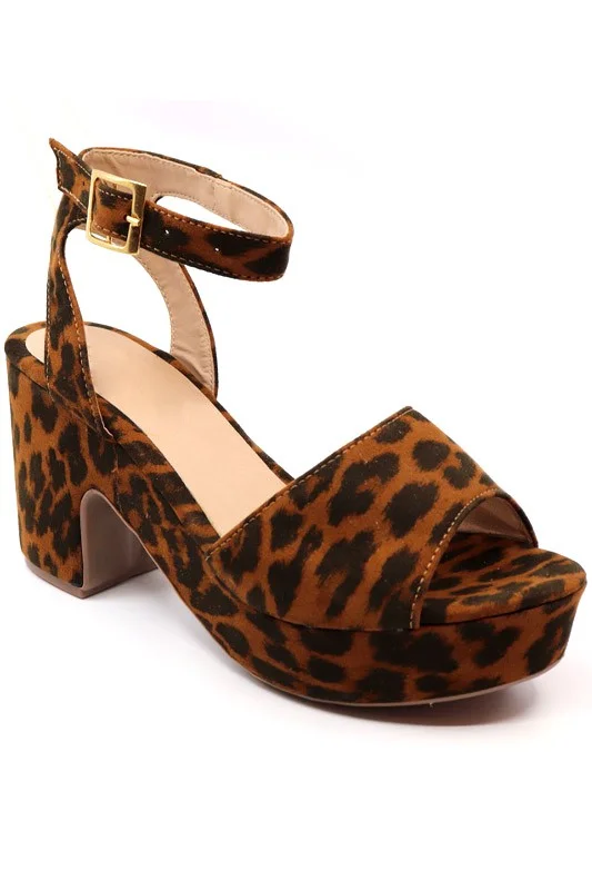 Adjustable Strap Women's Sandals with a Padded Heel in Pink for a Custom FitTina - Cheetah Imprint Platform Sandals for Women Adjustable Strap Women's Sandals with a Padded Heel in Pink for a Custom FitTina - Cheetah Imprint Platform Sandals for Women