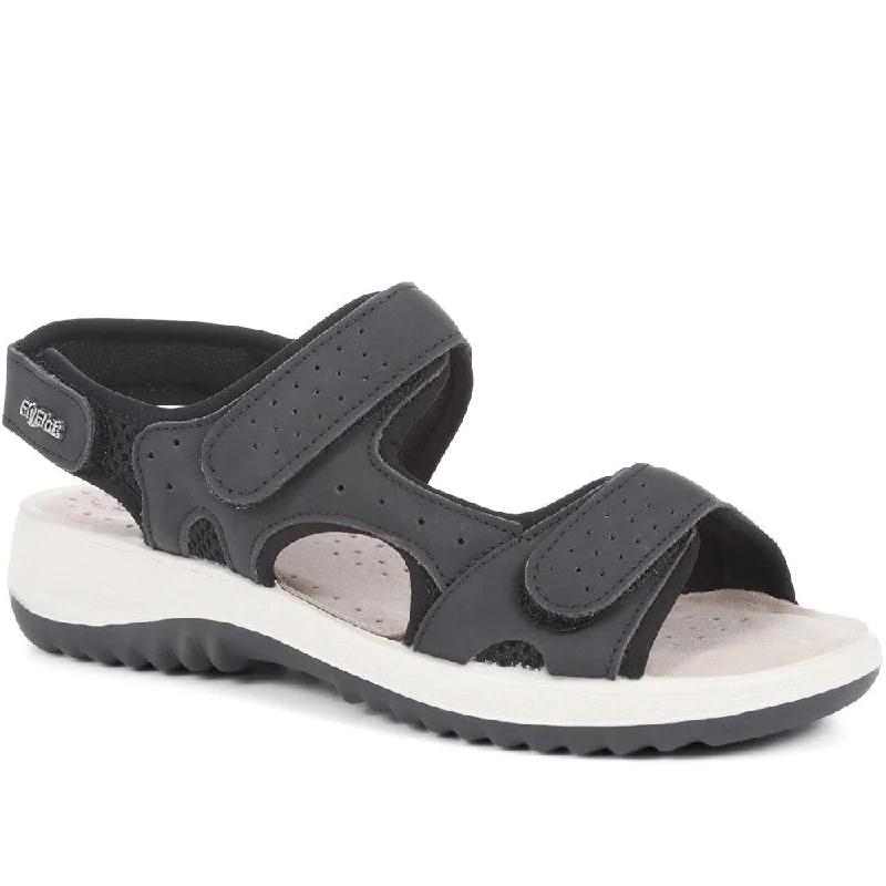 Elastic - Strap Women's Sandals with a Padded Toe in Teal for Easy On - and - OffTouch Fasten Breathable Sandals - FLY35033 / 321 266 Elastic - Strap Women's Sandals with a Padded Toe in Teal for Easy On - and - OffTouch Fasten Breathable Sandals - FLY35033 / 321 266
