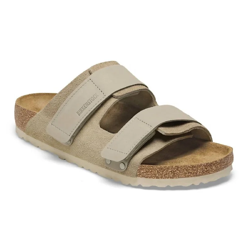 Women's Strappy Gladiator Sandals with Buckle Closures in Tan for a Boho LookUnisex Uji Nubuck-Suede Leather Sandals In Taupe Suede Women's Strappy Gladiator Sandals with Buckle Closures in Tan for a Boho LookUnisex Uji Nubuck-Suede Leather Sandals In Taupe Suede