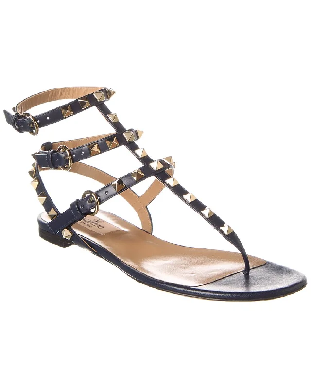 Women's Cork - Soled Espadrille Sandals with a Rope - Trimmed Upper in Navy for a Summer VibeValentino Rockstud Caged Leather Ankle Strap Sandal Women's Cork - Soled Espadrille Sandals with a Rope - Trimmed Upper in Navy for a Summer VibeValentino Rockstud Caged Leather Ankle Strap Sandal