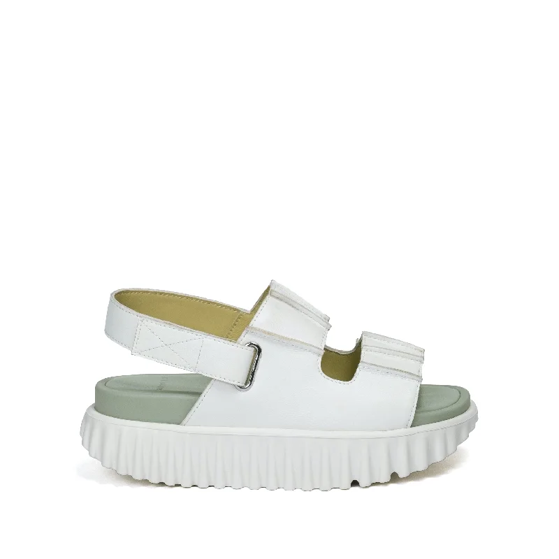 Women's Flat Slide Sandals with a Memory Foam Insole in White for All - Day ComfortWAFFO RIDGE WHITE Women's Flat Slide Sandals with a Memory Foam Insole in White for All - Day ComfortWAFFO RIDGE WHITE