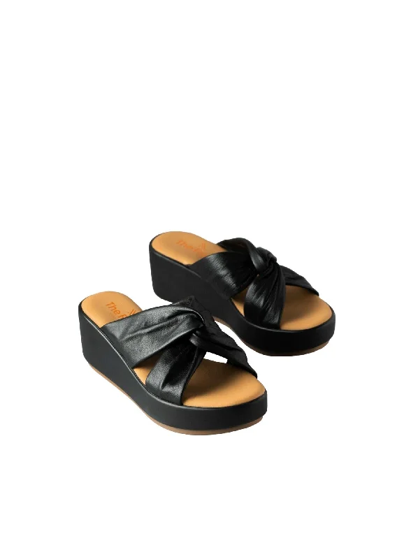 Plus Size Women's Wide - Width Platform Sandals in Black for Added Comfort and HeightWomen Theo Sandal In Black Leather Plus Size Women's Wide - Width Platform Sandals in Black for Added Comfort and HeightWomen Theo Sandal In Black Leather